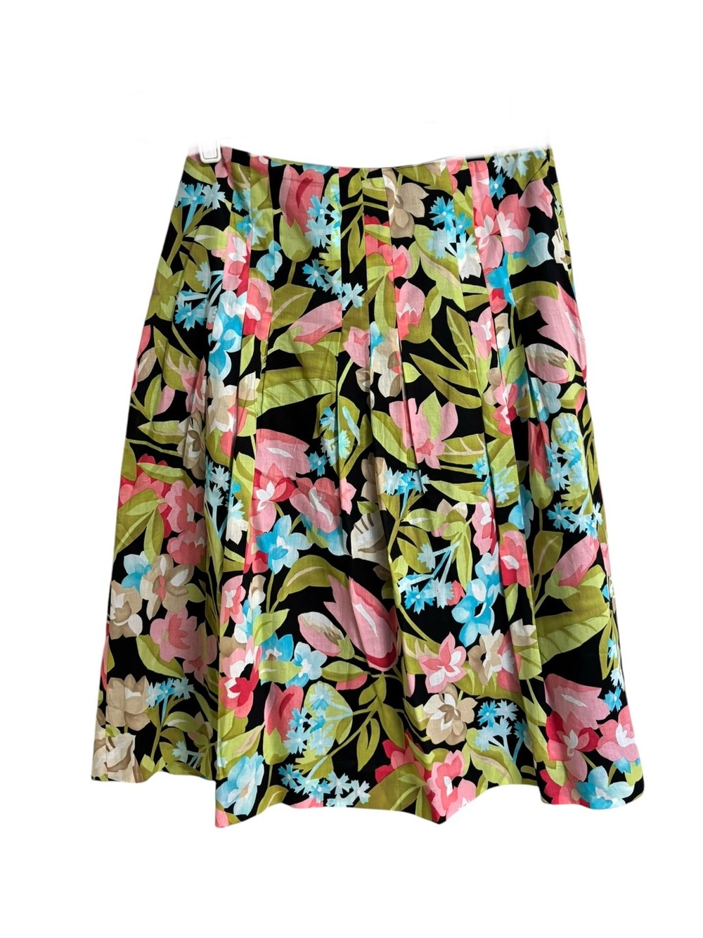 Talbots multicolored floral Spring pleated fit & flare feminine skirt size 4